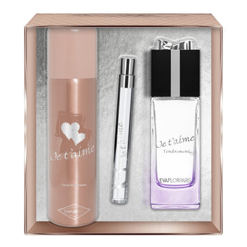 JE T'AIME Tendrement • Box Eau de Parfum 100 ml, deodorant 150 ml and purse spray 12 ml • perfume for women
