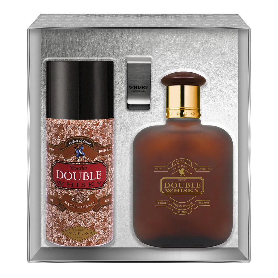 coffret double whisky parfum deodorant homme money clip evaflor