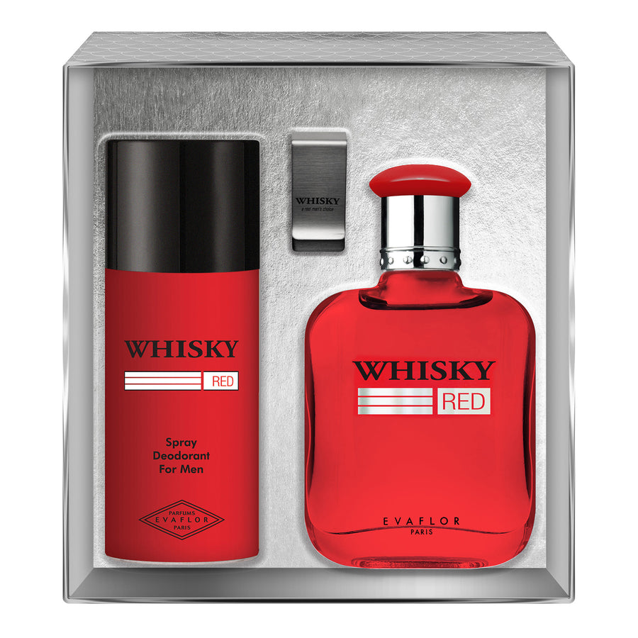 coffret whisky red parfum deodorant homme money clip evaflor